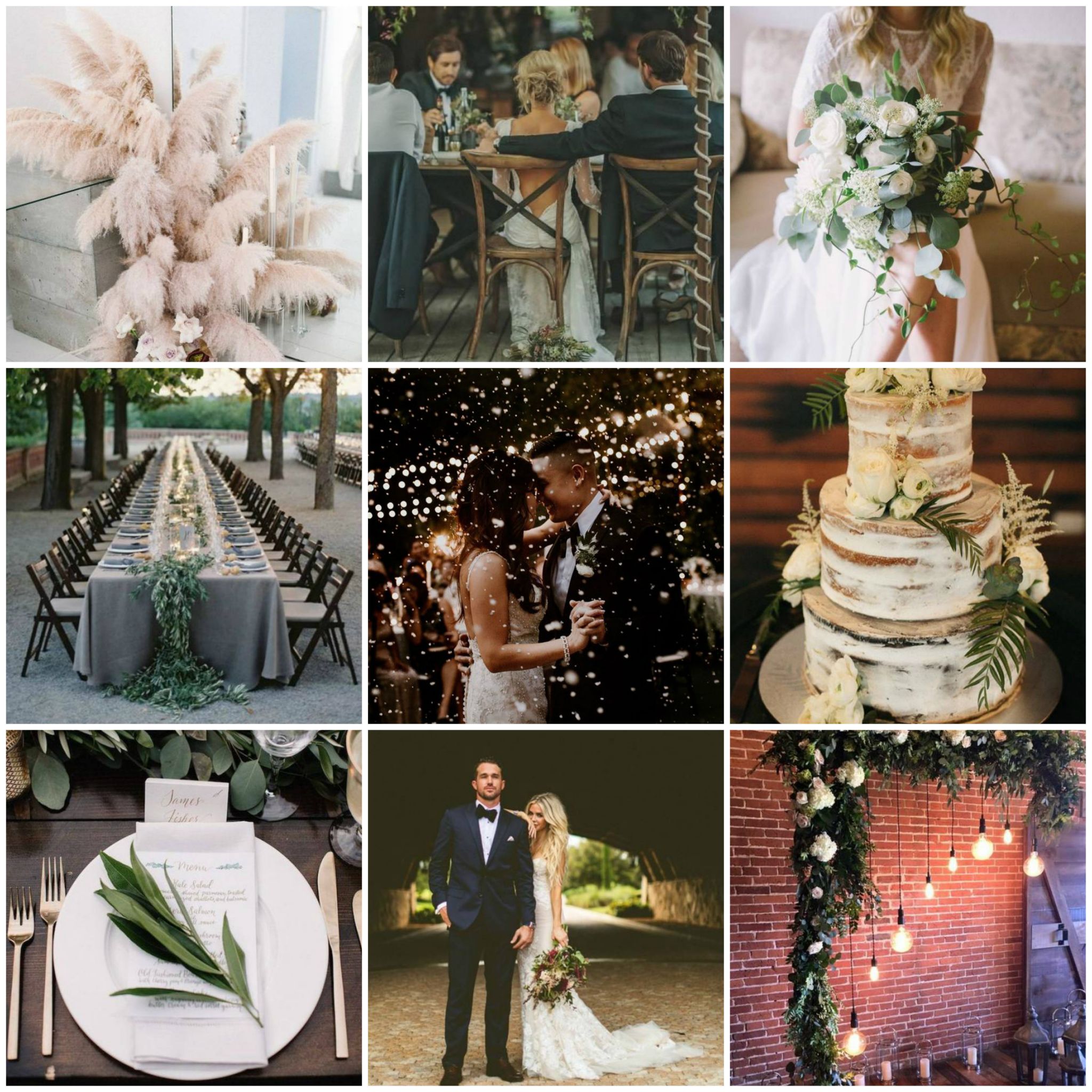 wedding inspo collage, wedding mood board, italy boho wedding