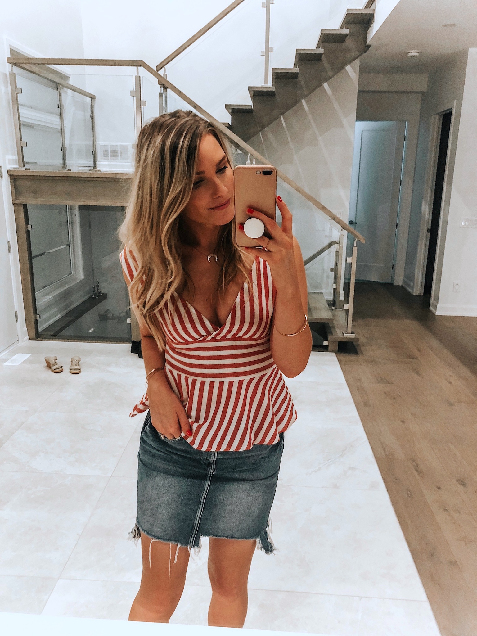 Peplum top with jean on sale skirt