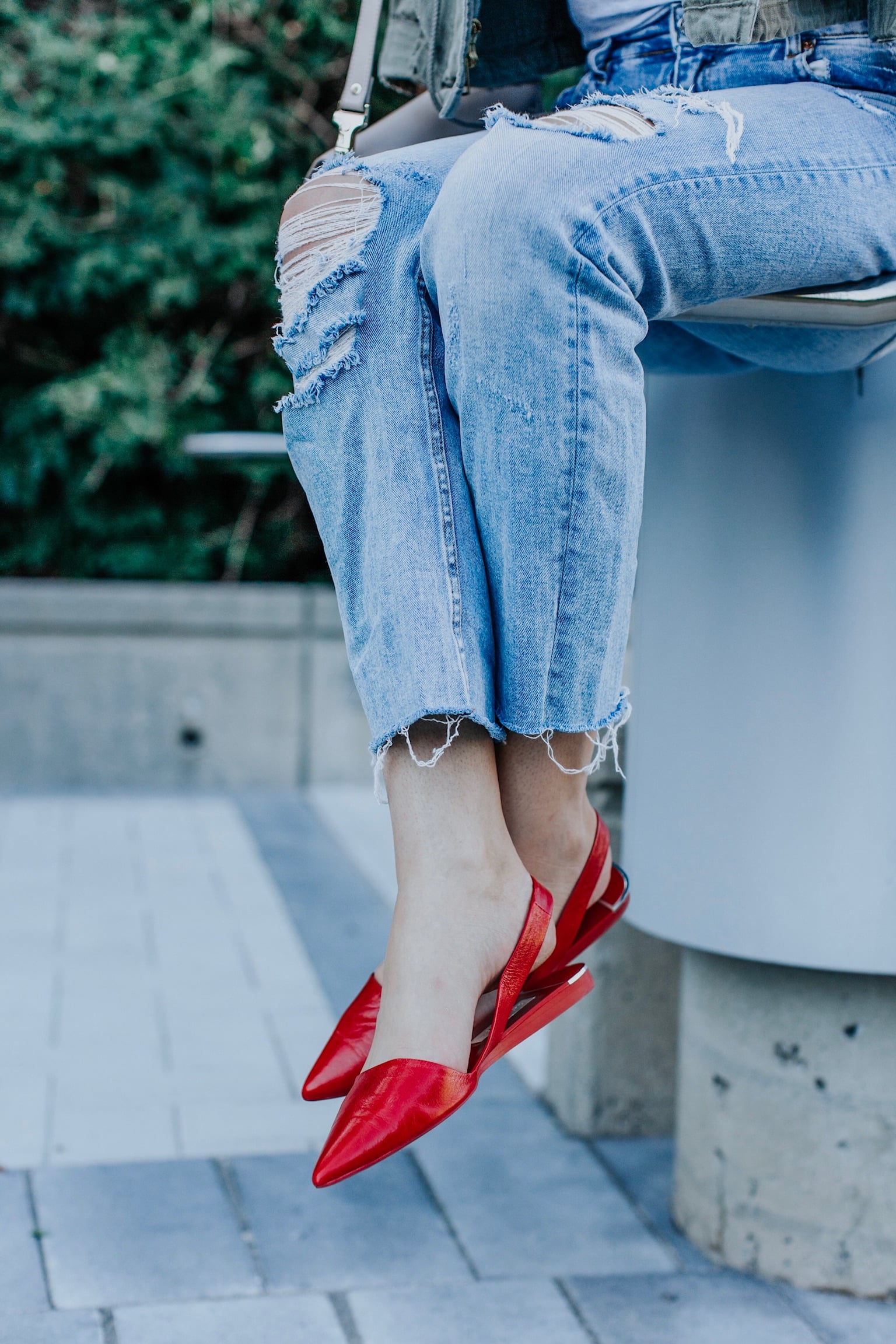 zara red slingbacks