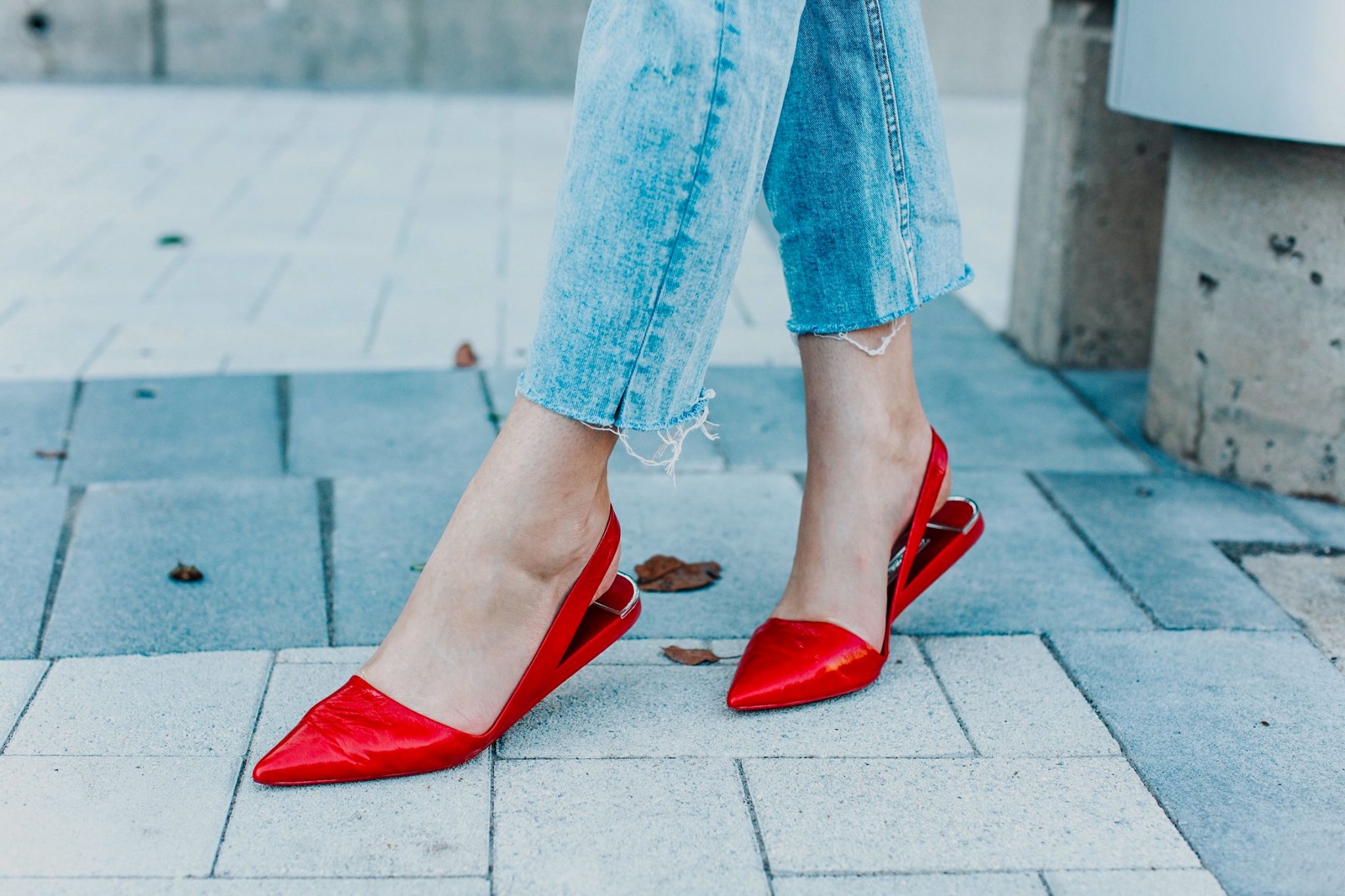 zara red flats