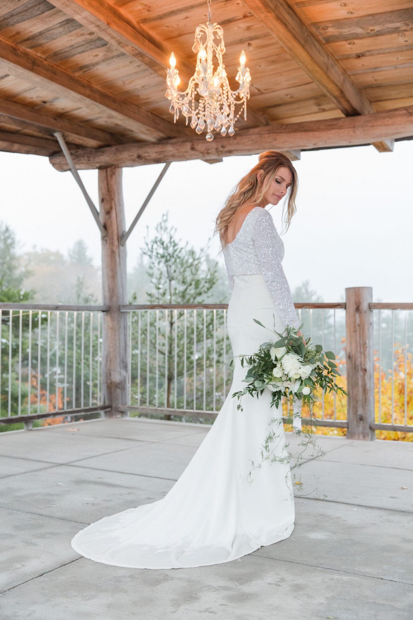 blonde bride in sequin dress, le belvedere wedding